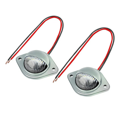 LED Number Plate Lights 12V Chrome for Trailer Truck Caravan Van Boat