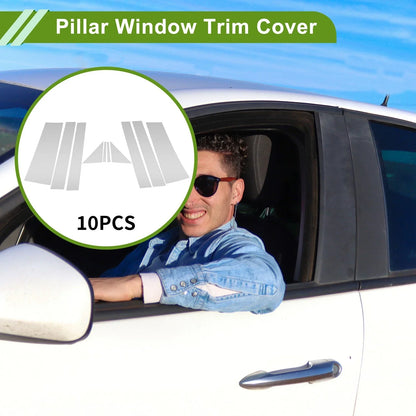 10 x Door Pillar Window Trim for Dodge Grand Caravan (2008-2016) Silver Tone
