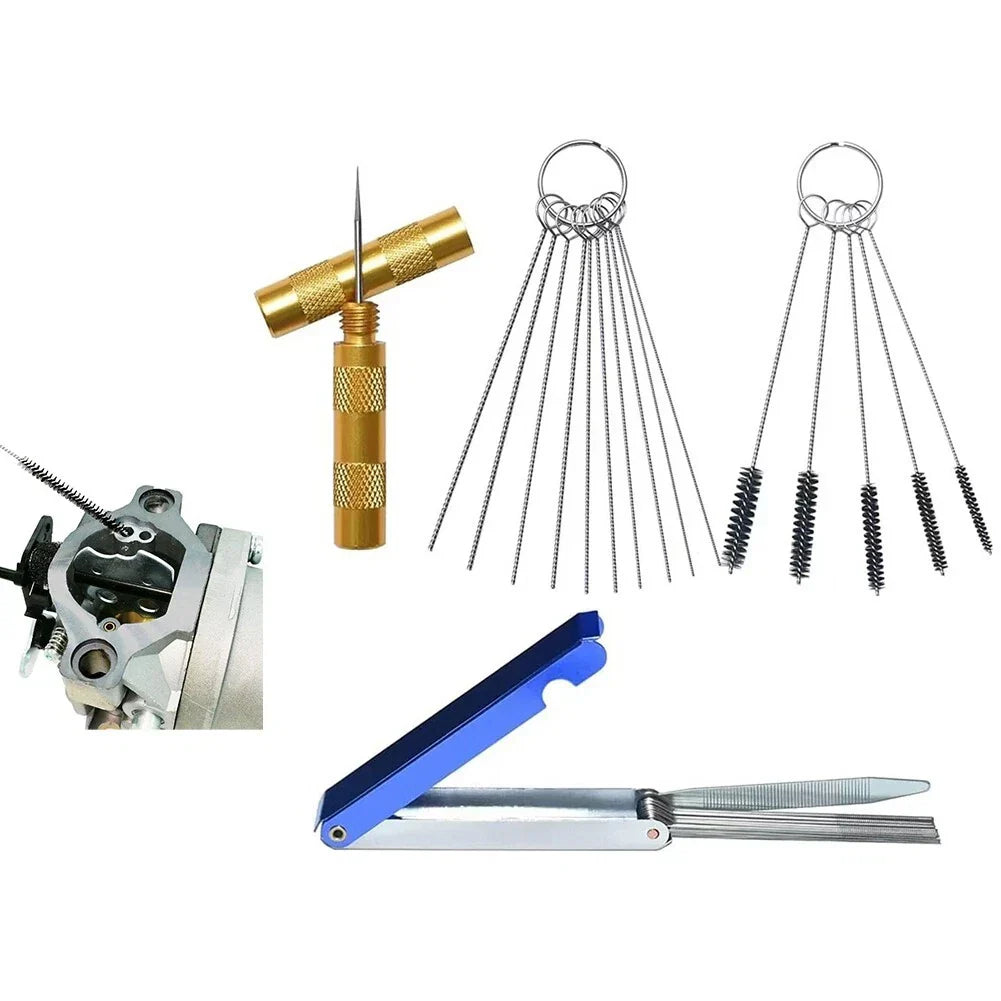 Dirt and Carbon Removal Kit 13 Needles 15 Brushes for Carburetors