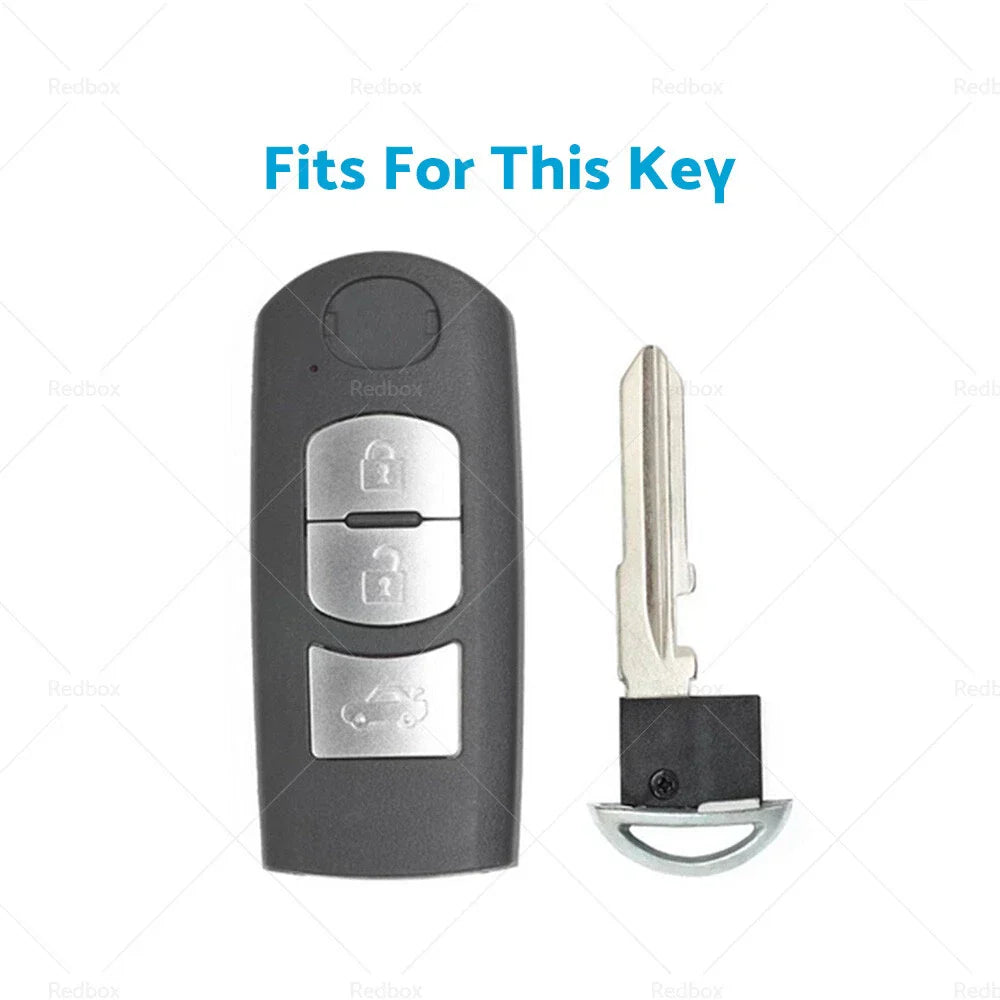Beige TPU Remote Key Fob Case Cover for Mazda 2 3 5 6 CX-3 CX-5 CX-7 (2003-2023)