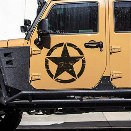 Black Round Star Decal Sticker for Jeep Wrangler