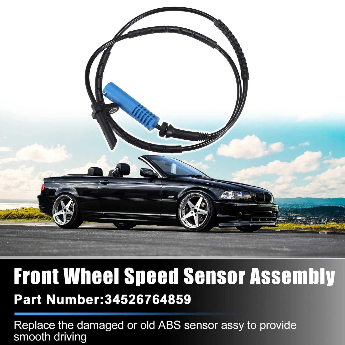 ABS Wheel Speed Sensor Rear Left & Right for BMW 328i Base 3.0L L6