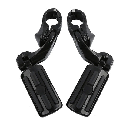 1-1/4" Black Short Angled Highway Engine Guard Foot Pegs for Harley