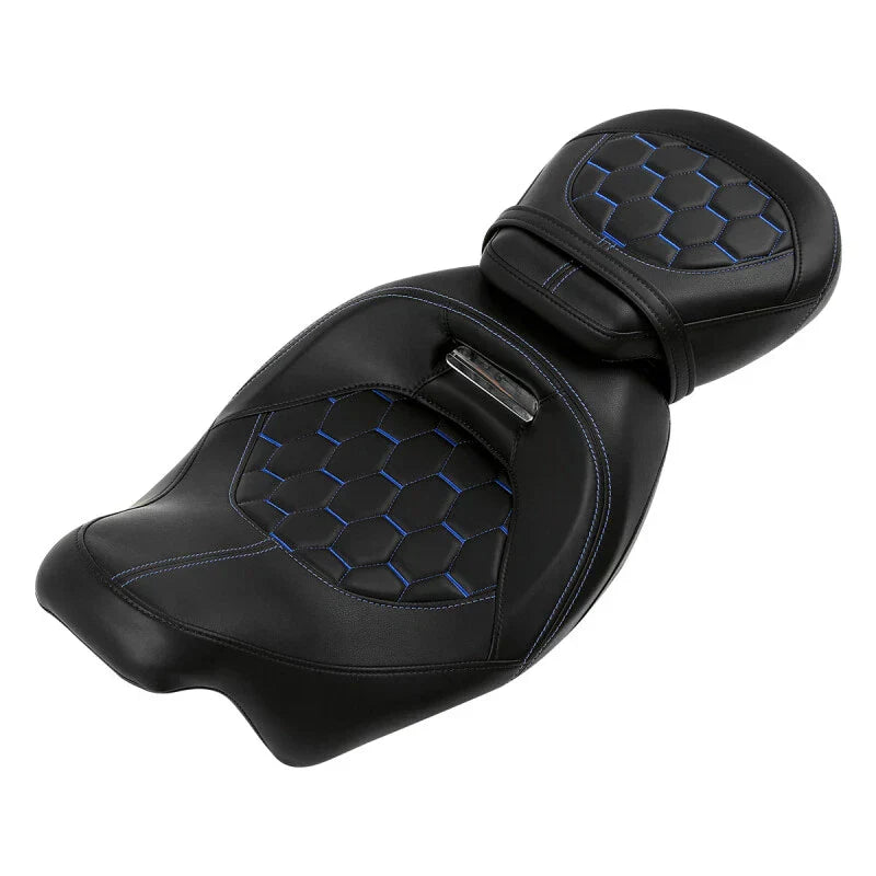 Driver Passenger Seat Backrest for Harley Street Glide (2014-2023) Blue Stitch