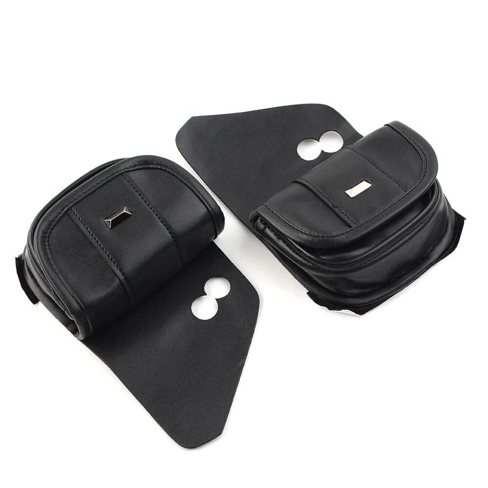 Black Dual Pouches Windshield Bags for Harley Touring Street Glide Special (2014-2023)