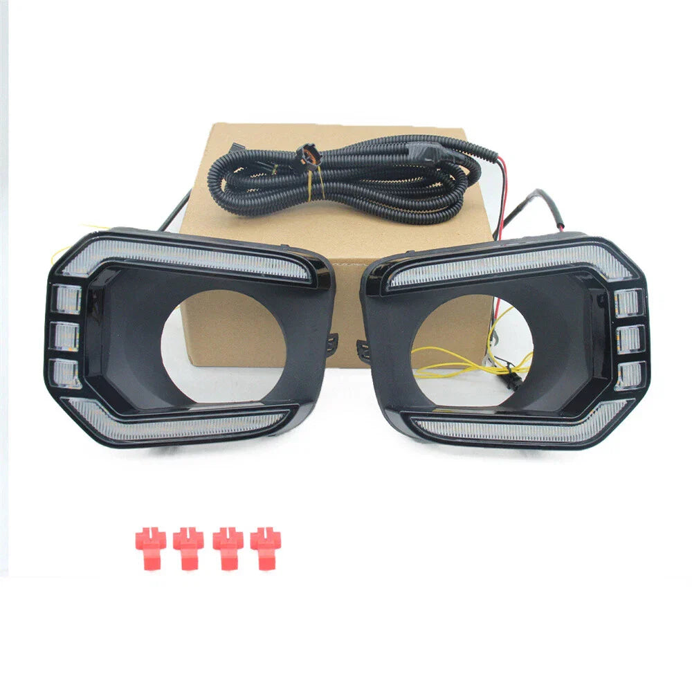 LED DRL Turn Signal Fog Light Bezel for Toyota Tacoma (2016-2023)