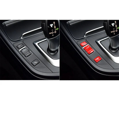 Red Gear Shift Panel Side Buttons Cover Trim for BMW 1 2 3 4 Series (2012-2020)