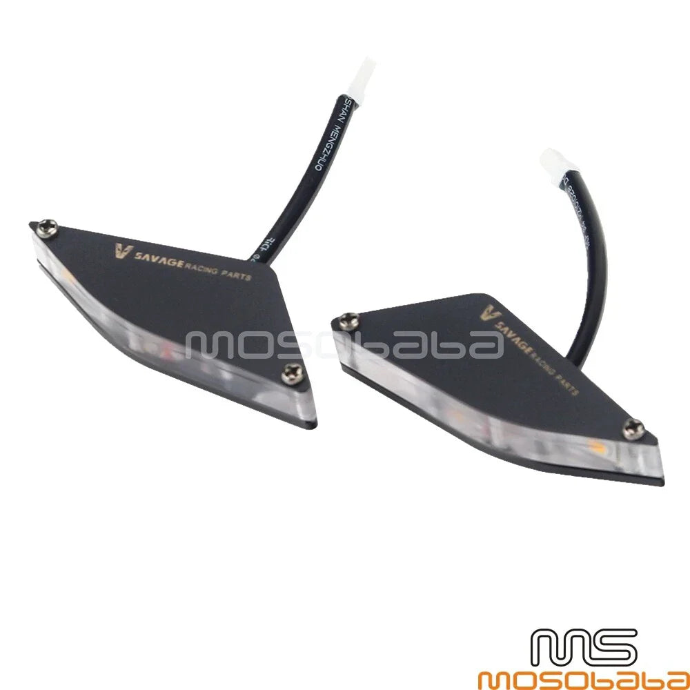 Black LED Turn Signal Mirror Blocks for DUCATI Panigale V4 V2 (2018-2021)