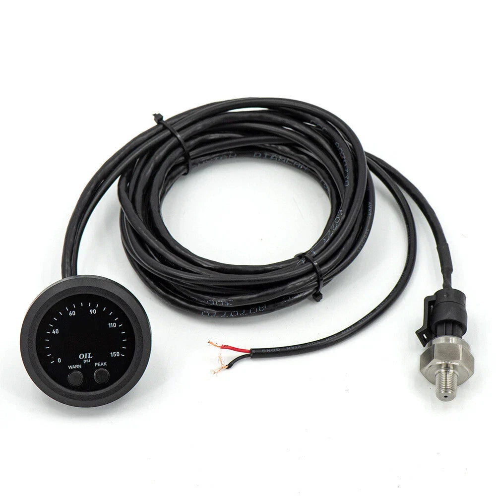 2" Red Digital LED Oil Pressure Gauge Meter for Car (0-150 PSI)