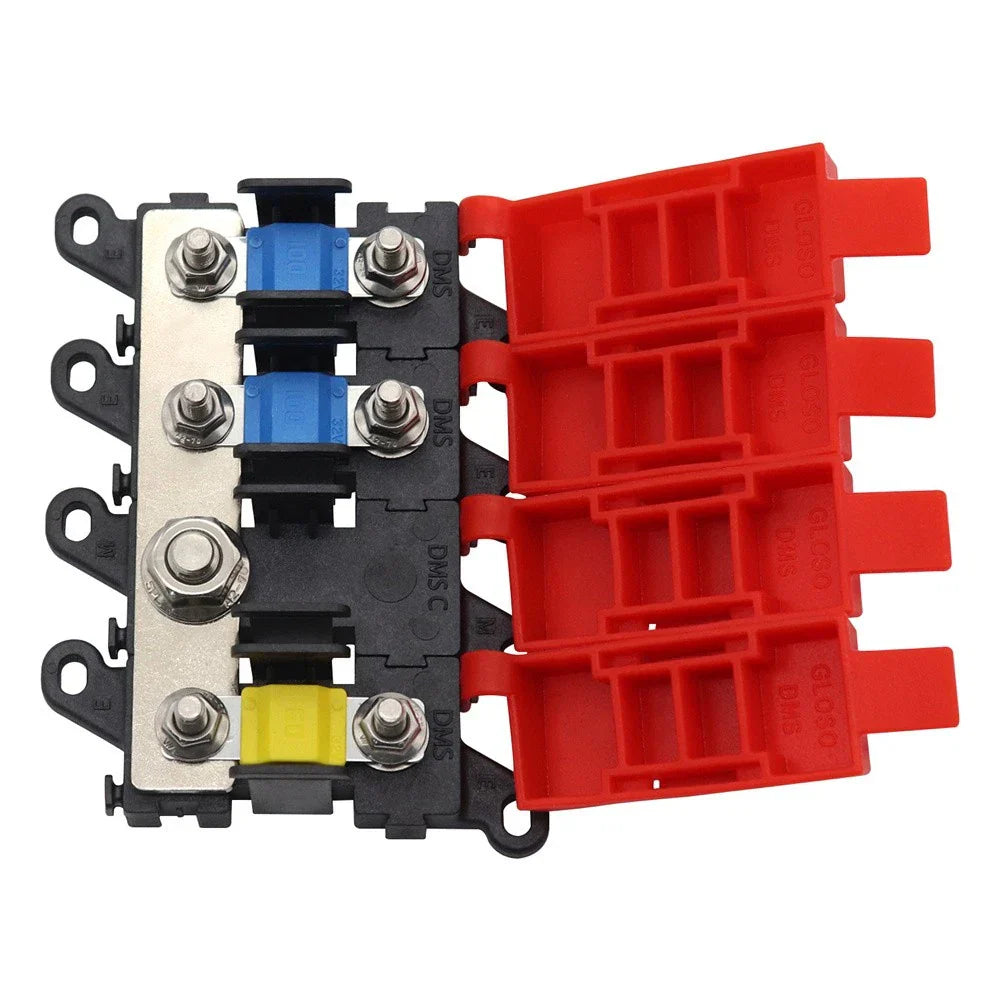 3-Way Fuse Holder with 30A, 60A, 100A Fuses for Distribution Block