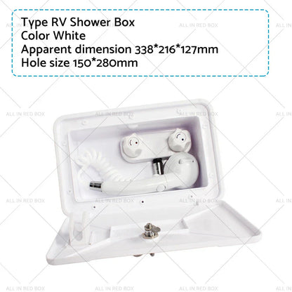 External RV Caravan Shower Box Faucet for Camper Trailer Boat White