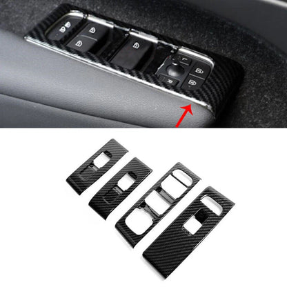 4 x Carbon Fiber ABS Window Switch Lock Cover Trim for Volvo XC40 (2018-2021)