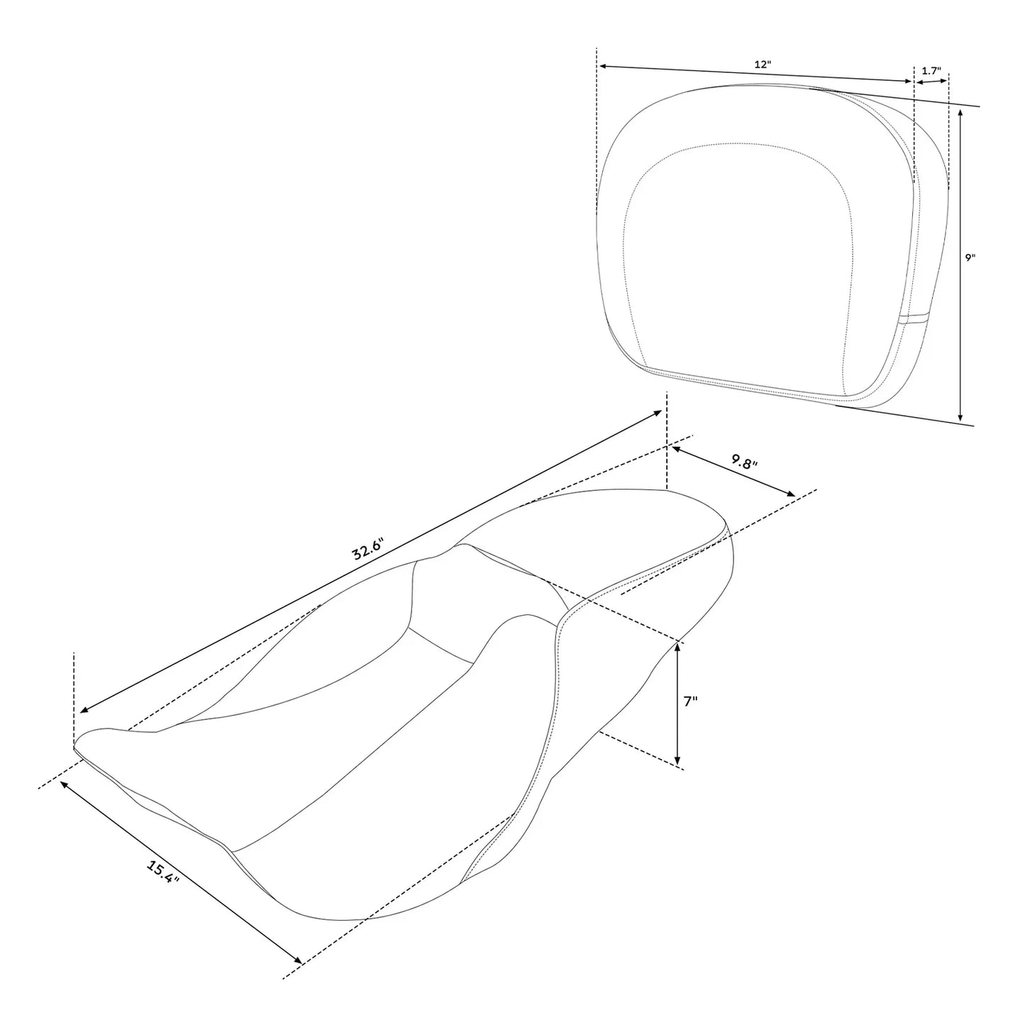 Seat Backrest Pad for Harley Touring Road King Glide (2009-2023)