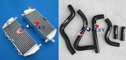 Aluminum Radiator + Black Silicone Hoses for Kawasaki KX250 (1999-2002)