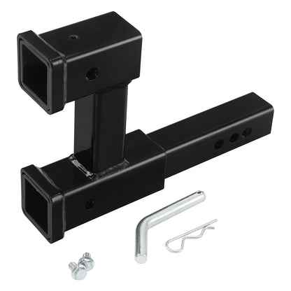 Dual 2" Trailer Hitch Receiver Rise Drop Extension Adapter 4000LB for Tow Truck