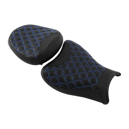 Black Blue Driver & Passenger Seats for Suzuki Hayabusa GSX1300R (2008-2020)