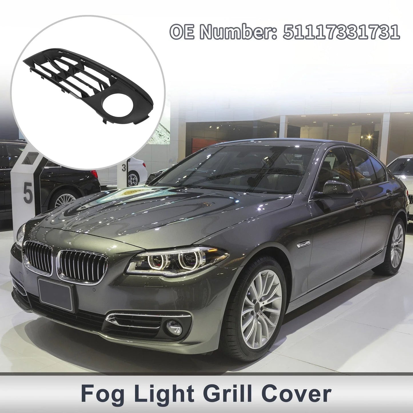 1x Front Left Fog Light Grill for BMW 528i (2014-2016)