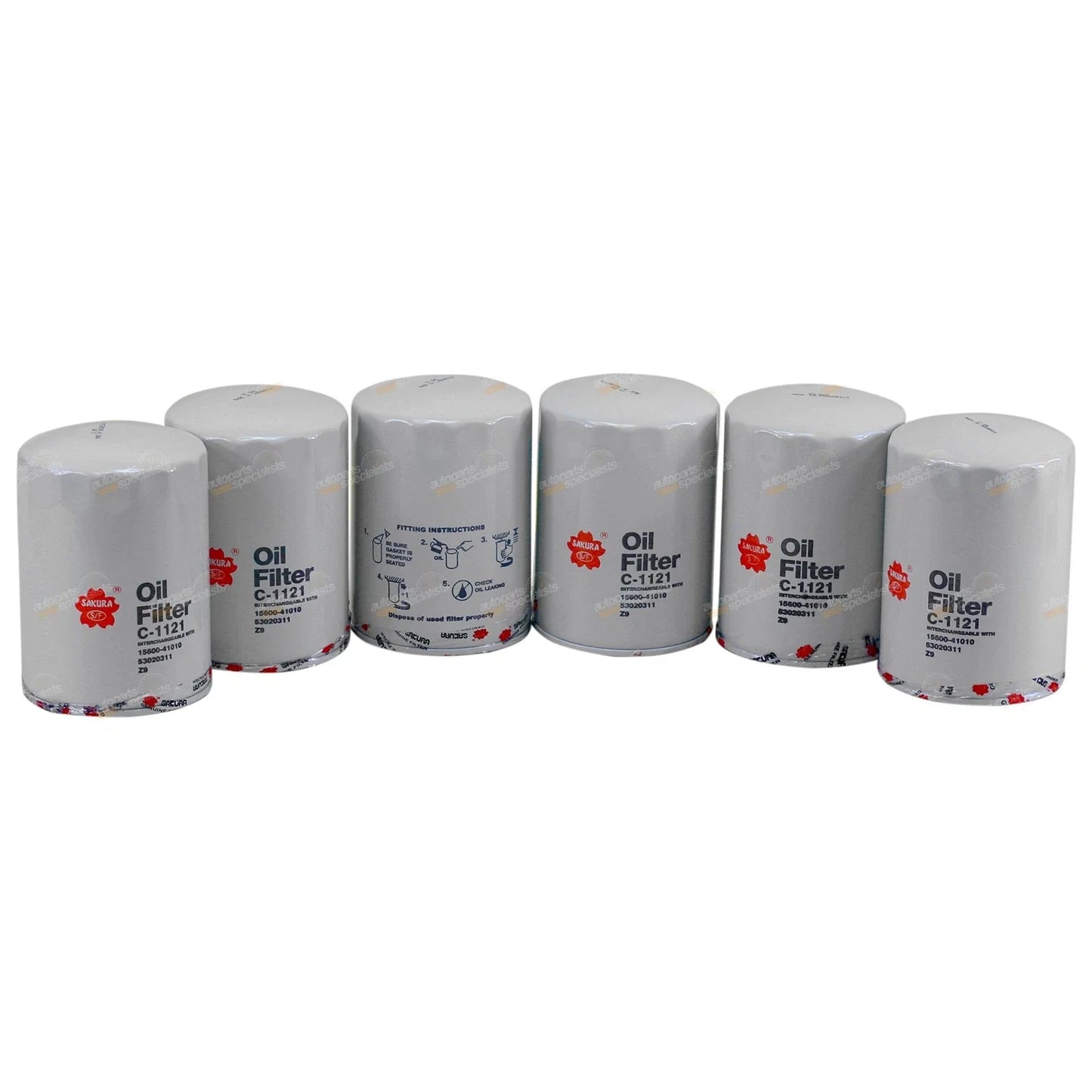 6 x Spin On Oil Filters C1121