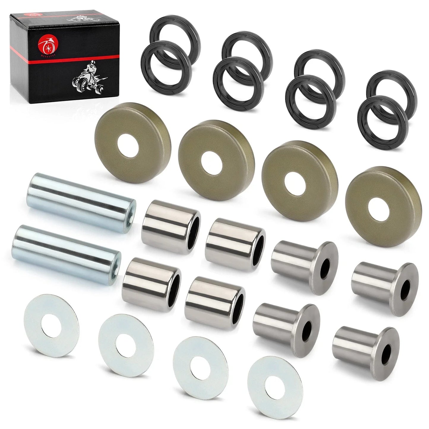 Front Upper Lower A-Arm Bushing & Seal Kit for Kawasaki KFX400 (2003–2006)