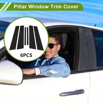 6 Pcs Door Pillar Window Trim for BMW 3-Series (2013 - 2018) Black