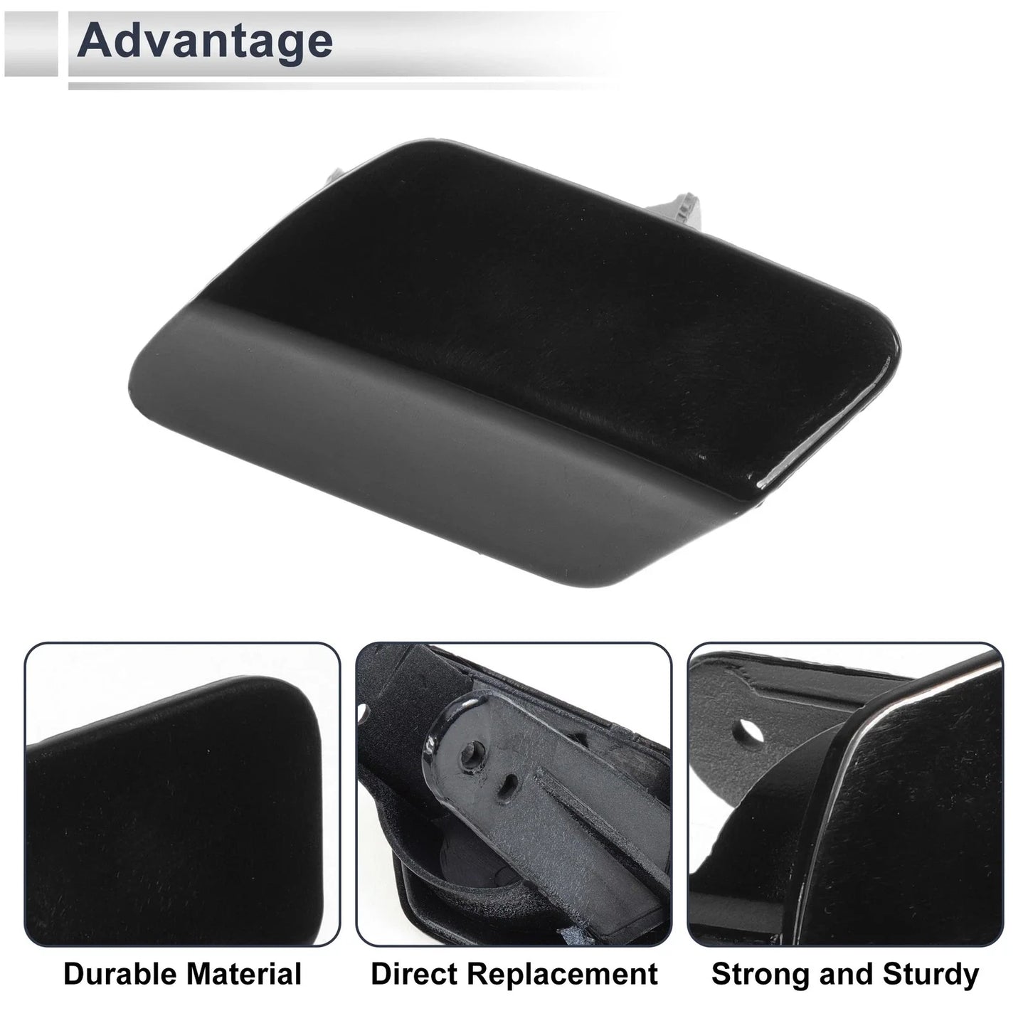 Front Left Bumper Washer Nozzle Cover Cap Black for BMW 320i (2013-2018)