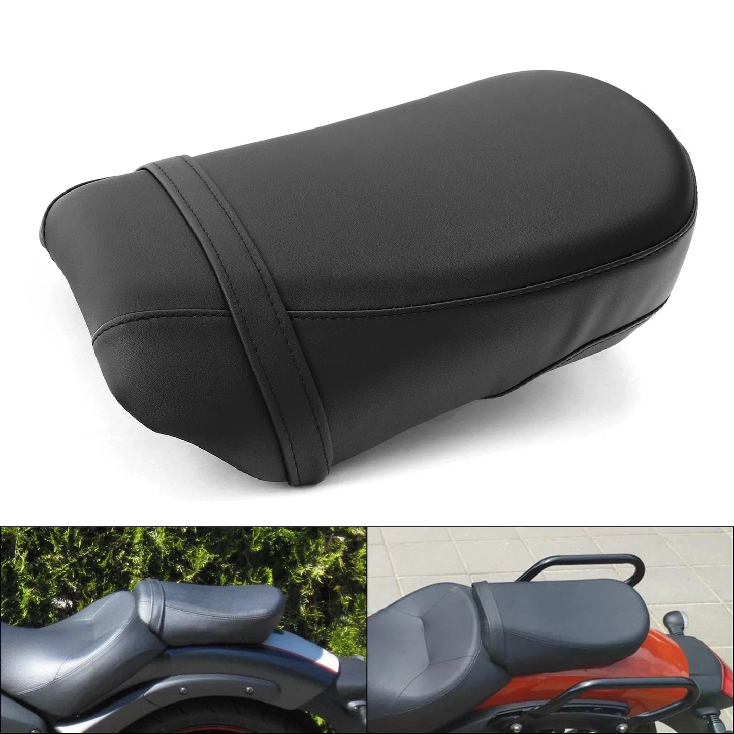 Black Passenger Pillion Rear Seat for Kawasaki Vulcan S 650 (2015-2025)