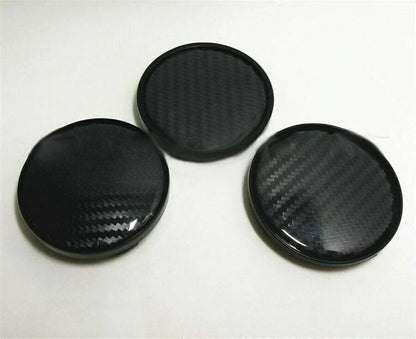 4 x Black Carbon Fiber Look Wheel Hub Center Caps Covers 60MM for Auto Car