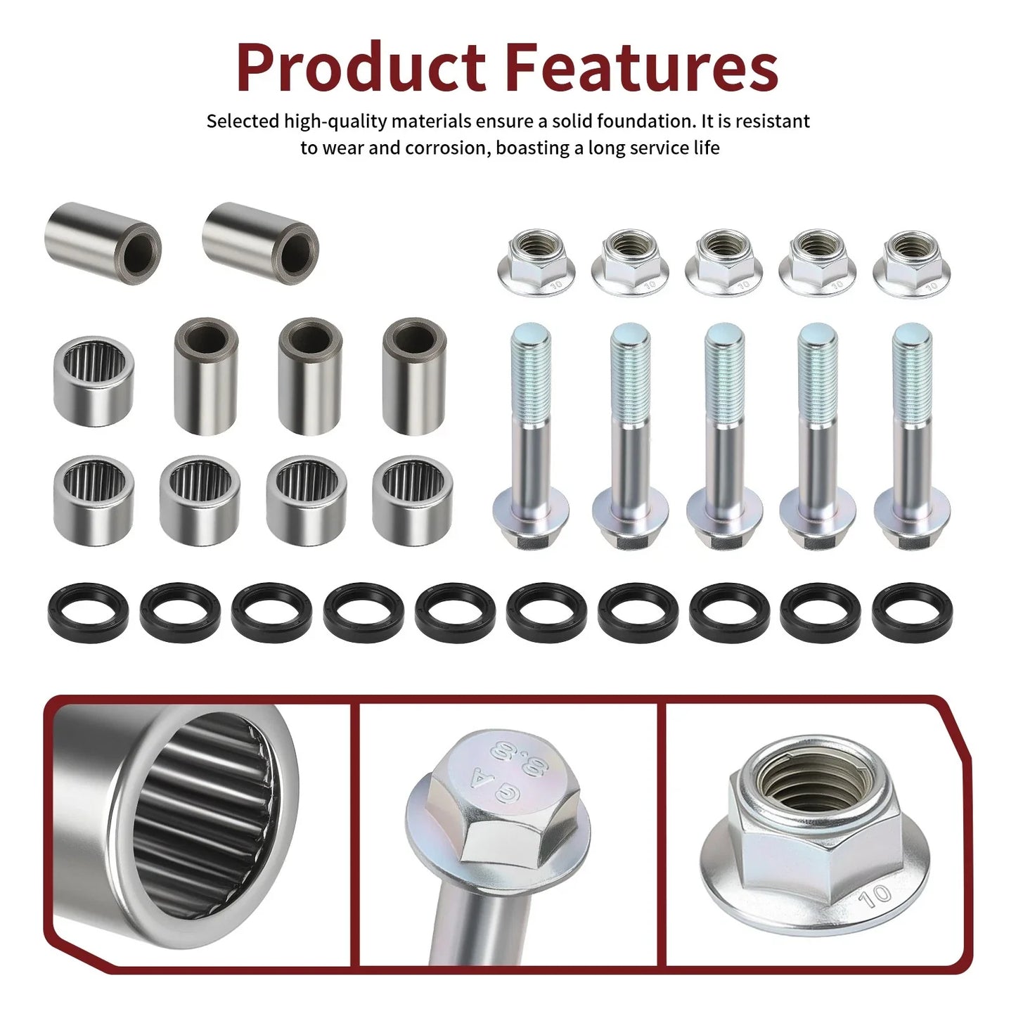 Swing Arm Linkage Bearing Kit & Bolt Nut for Honda TRX400X (2009–2014)