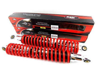 400mm Red/Chrome JBS Rear Shock Absorbers for Kawasaki KX125