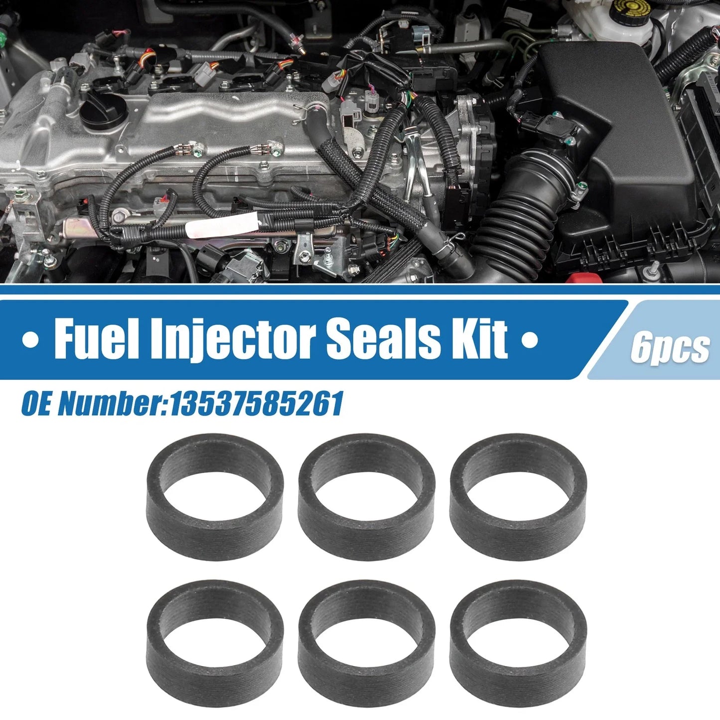 6 x Fuel Injector Seals for BMW X5 2010-2013 (2010 - 2013)