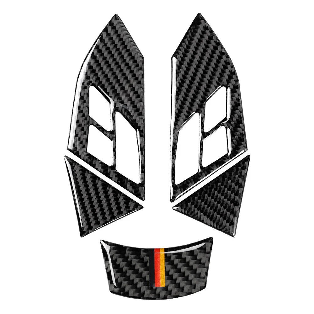 5 Pcs Carbon Fiber Steering Wheel Cover Trim for BMW 5 Series (2003-2010)