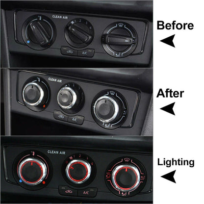 3 x ABS Air Conditioning Knob Switch Decor for VW Polo (2004-2013)