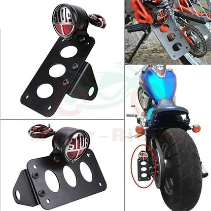 Black Universal Motorcycle Side Mount License Plate Bracket for Motorbikes