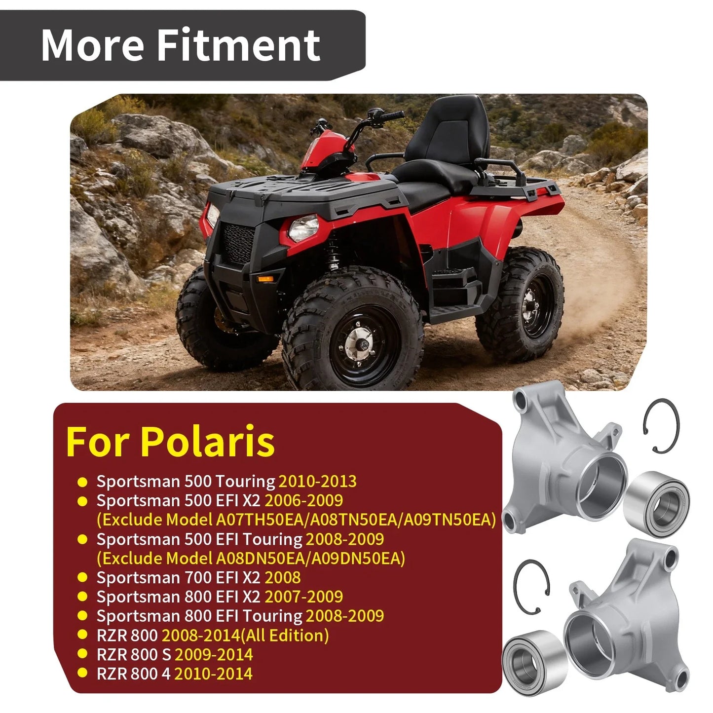 Wheel Carrier & Bearing Kit for Polaris RZR 800 (2008–2014)