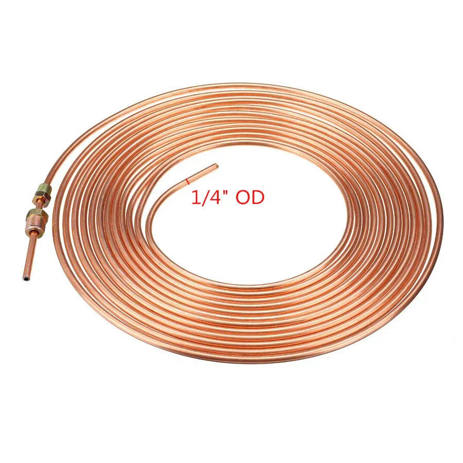 25ft Brake Line Tubing Kit 1/4" OD Steel Copper Nickel for Car (Various Years)
