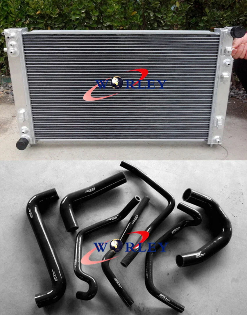 Aluminum Radiator + Black Hose for Holden VT VX VU HSV Commodore V8 (1997-2002)