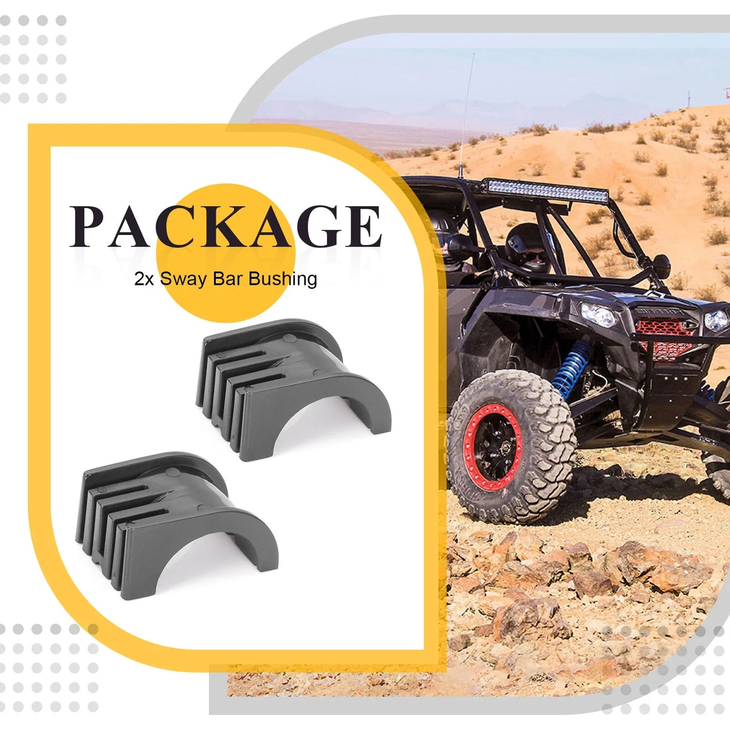 2 x Rear Stabilizer Sway Bar Bushing for Polaris RZR XP 4 900 (2011–2014)