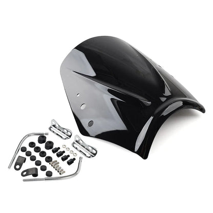 Black Windshield Deflector for Universal Motorcycle (Fits Most Models)