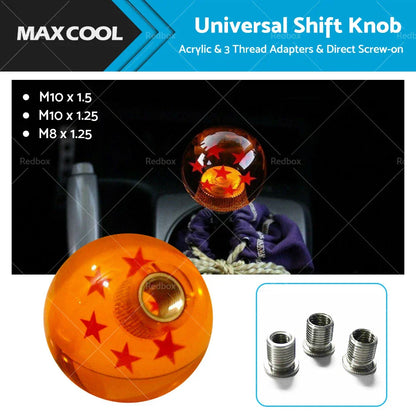 53mm Dragon Ball Z 7 Star Gear Shift Knob with 3 Adapters for Manual Car