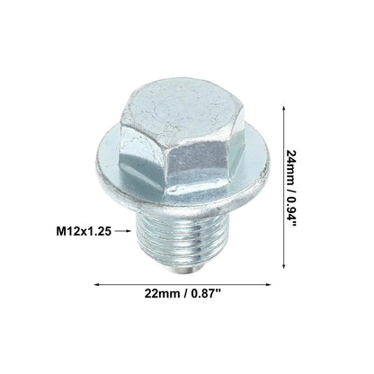 M12x1.25 Engine Oil Drain Plug Screws w/ Seal Rings for Lexus