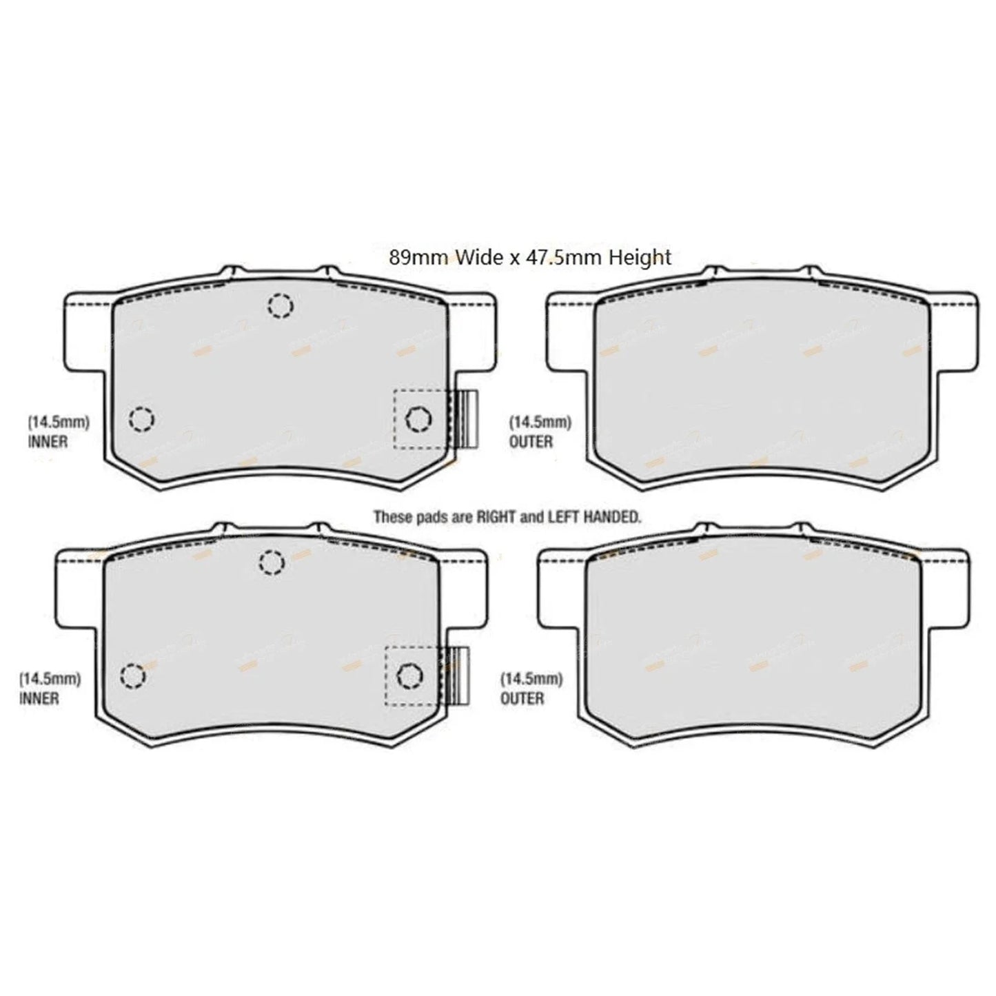 Rear Disc Brake Pad Set for Honda Accord CB CD 4cyl 2.2L (1989 - 1994)