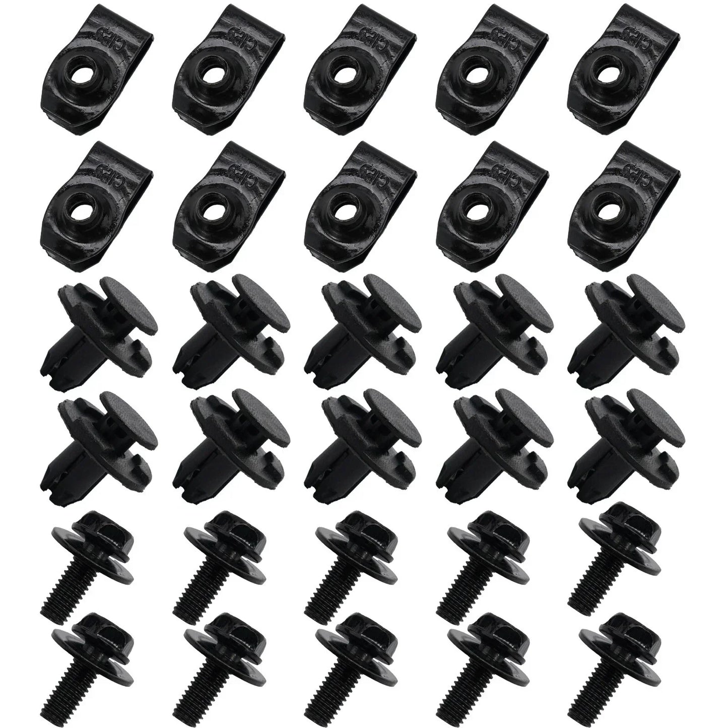 Undertray-Cover Clips / Metal Bolt Fixed Nut Clamp Kit for Nissan Qashqai