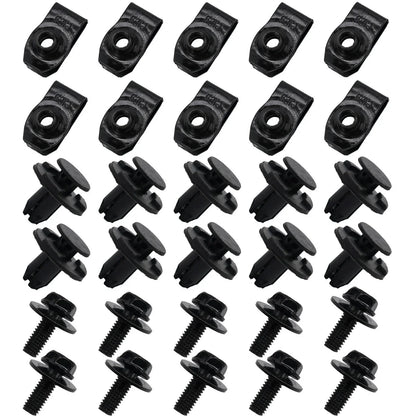 Undertray-Cover Clips / Metal Bolt Fixed Nut Clamp Kit for Nissan Qashqai