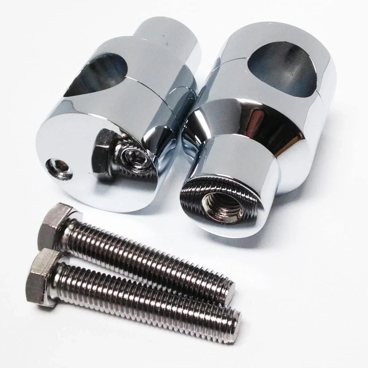 1" Chrome Billet Round Handlebar Riser for Harley Custom Springer Bobber