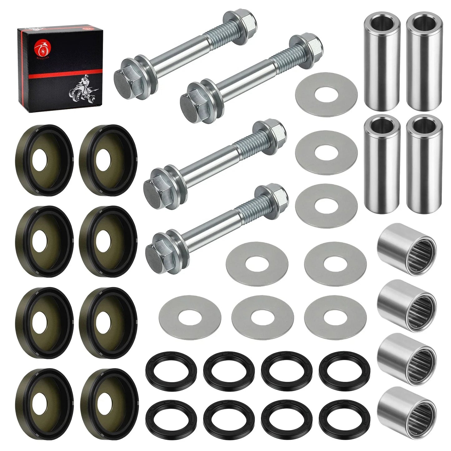 Front Lower A-Arm Bushing Seal Kit w/Bolts for Kawasaki KFX400 (2003–2006)
