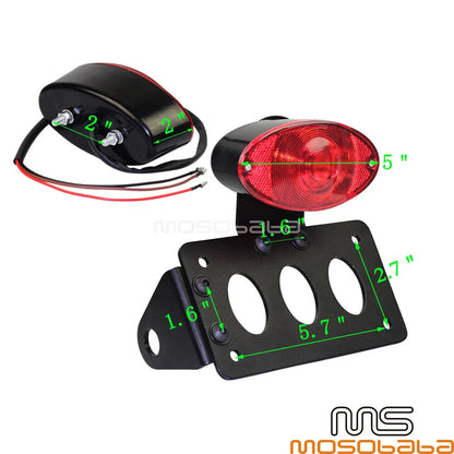 3/4" Axles Custom License Plate Bracket Integrated Brake Tail Light for Harley