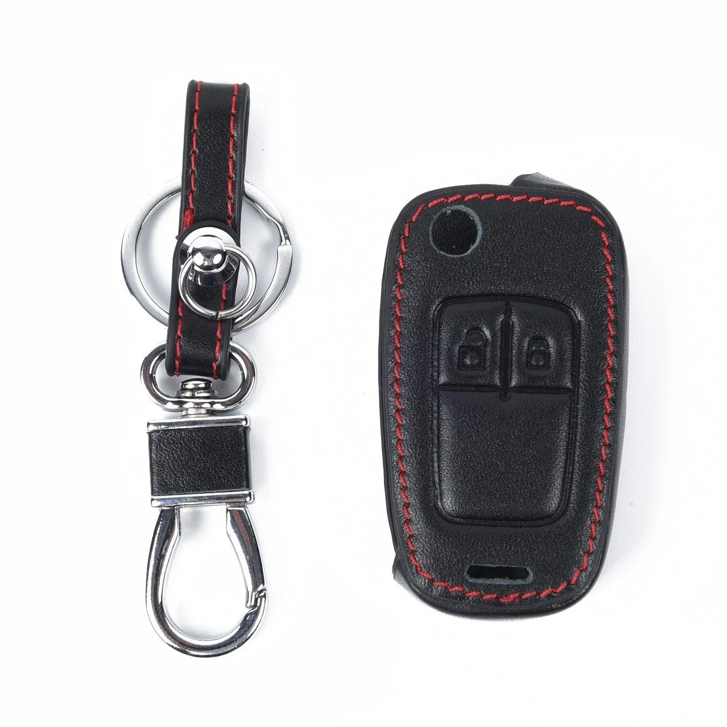 With Buckle Key Case 2-Button Remote Leather Alloy for Corsa D Zafira(2006–14)