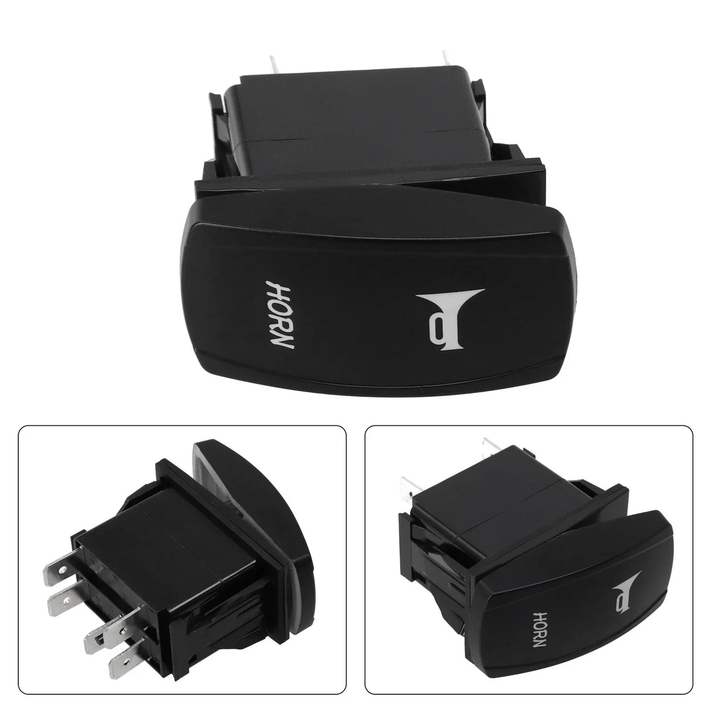 Rocker Switch Black ABS Blue LED Speaker Push Button for Car