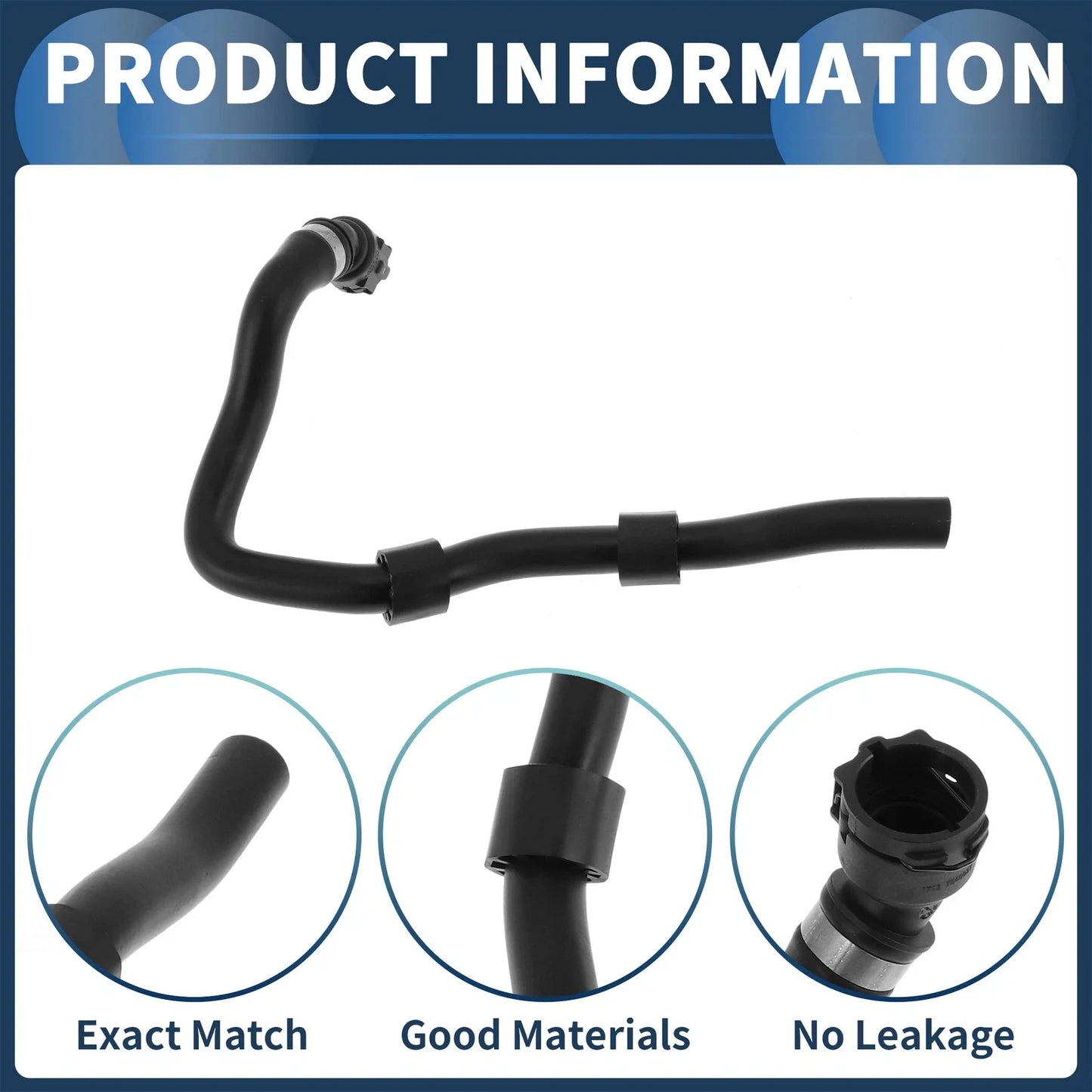 HVAC Heater Hose for BMW X3 E83 (2007 - 2010) Rubber Black