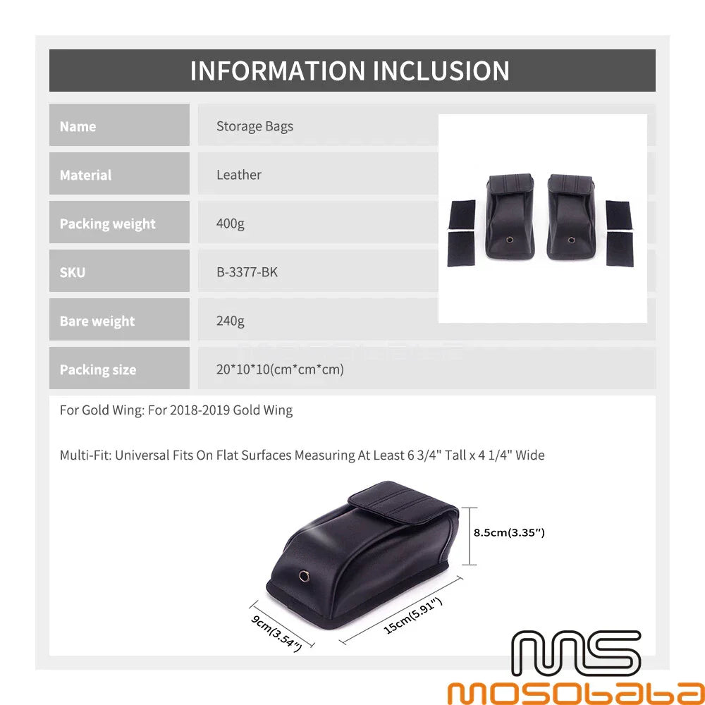 Custom Storage Bags Saddlebags for 2018-2019 Goldwing GL1800 GL1500